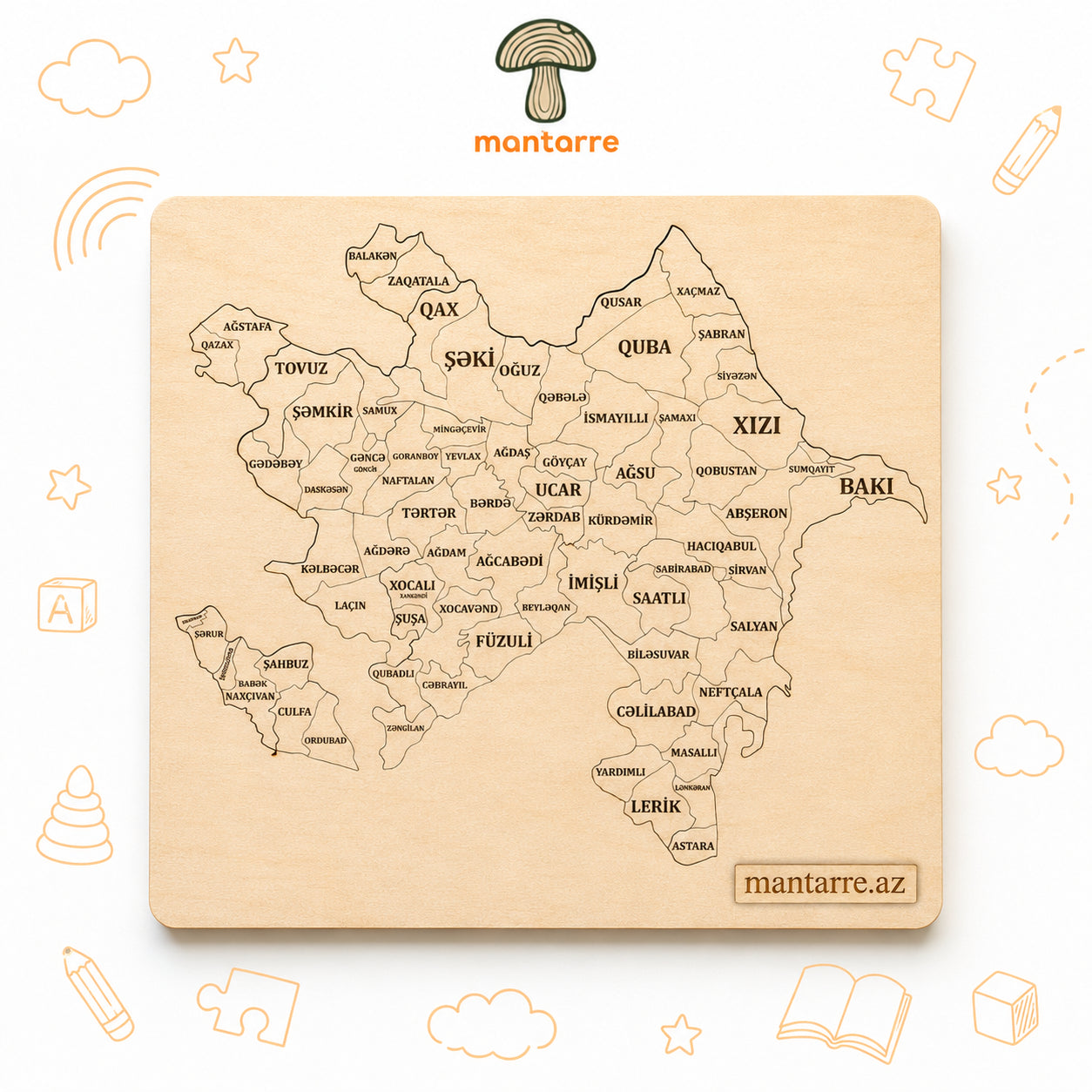 Azərbaycan Xəritəsi Puzzle