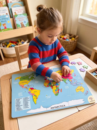 Rəngli Dünya Xəritəsi Puzzle