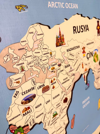 Rəngli Dünya Xəritəsi Puzzle